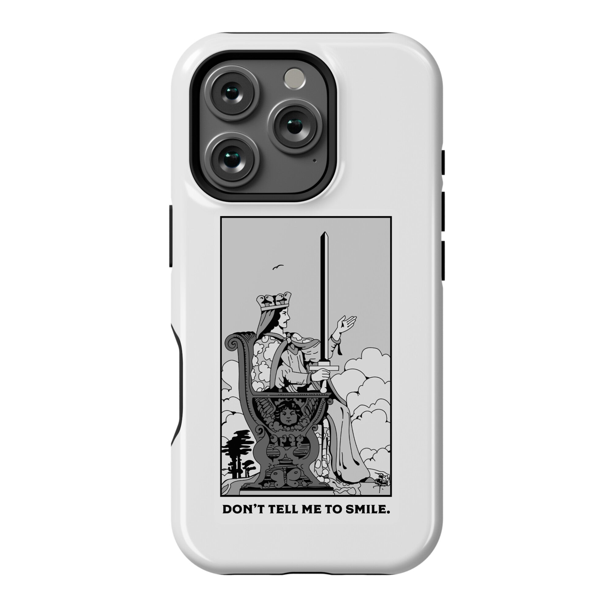 Don't Tell Me To Smile (Queen Of Swords Tarot) Phone Case